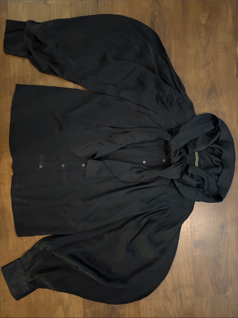 Alexander McQueen 100% Silk Blouse with Tie Neck ARCHIVAL RARE